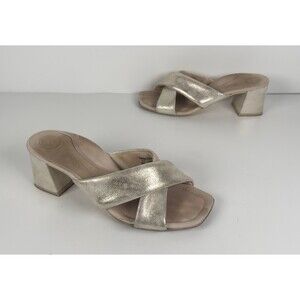 Paul Green Lauren Metallic Gold Block Heel Women's Sandals Size UK 4 US 6.5